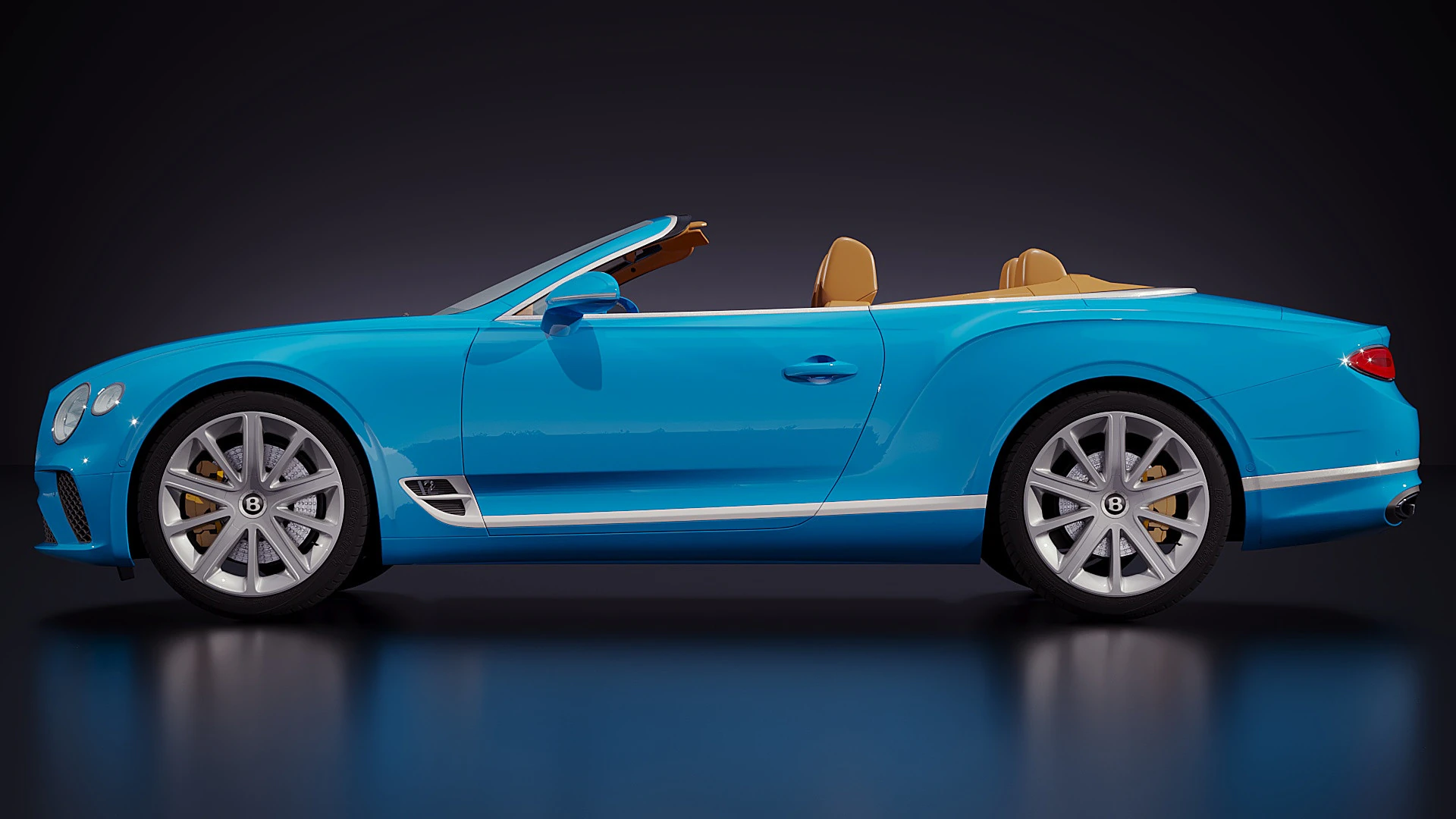 Bentley Continental GT Convertible 2020 3D Model .c4d .max .obj .3ds .fbx .stl .blend