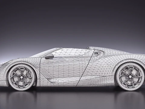 Bugatti W16 Mistral 2024 3D Model