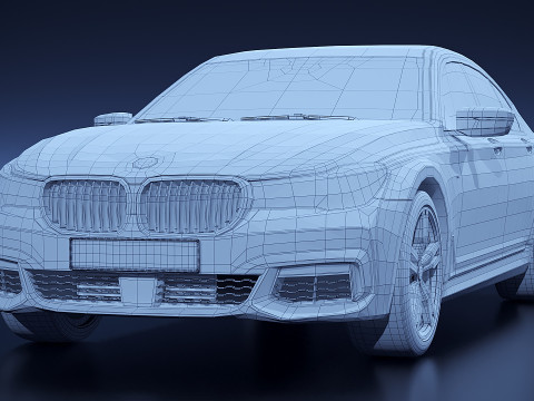 Sedán alemán serie 7 M Sport 2016 Modelo 3D