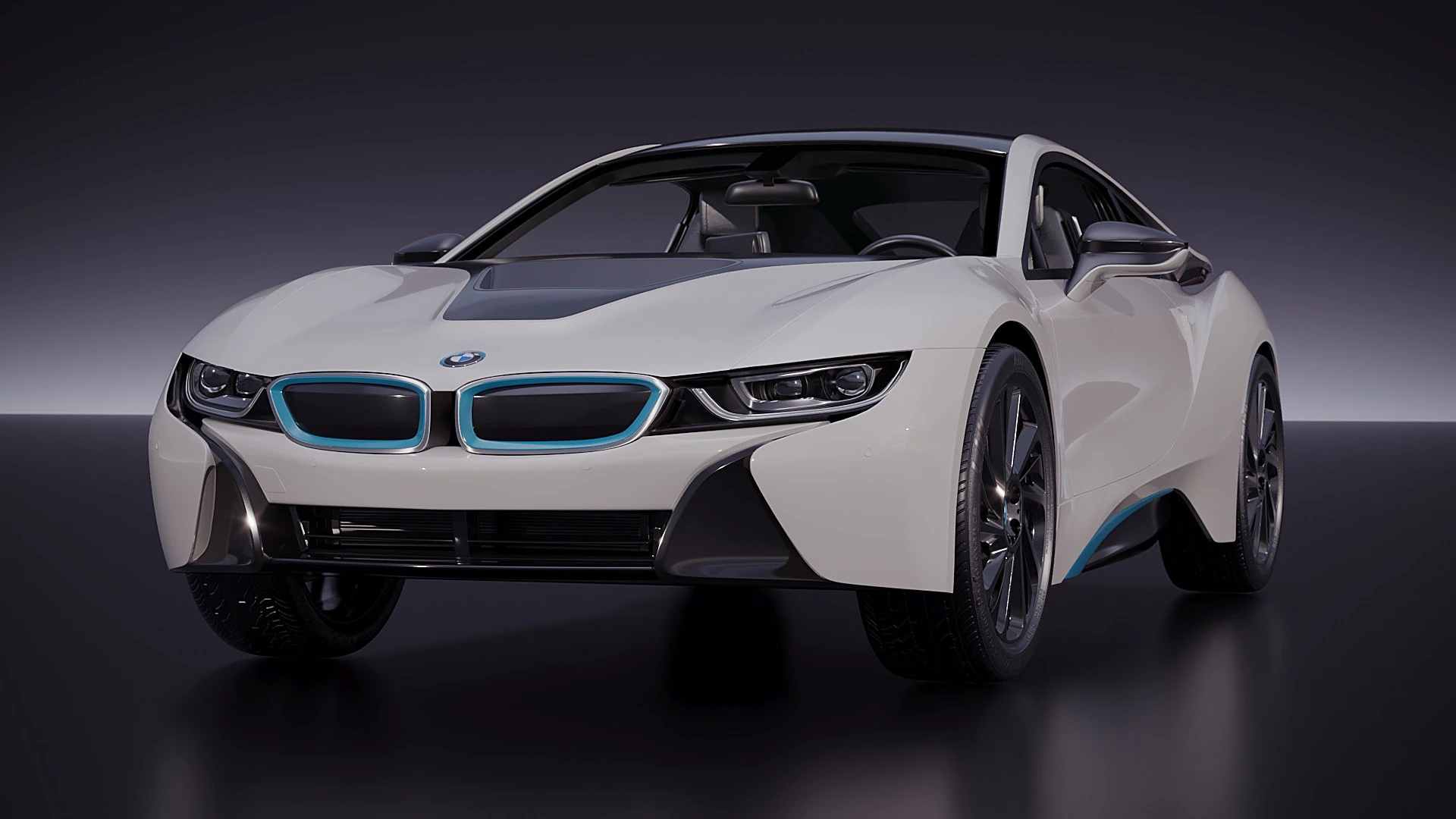 German sport car i8 2015 3D Model .c4d .max .obj .3ds .fbx .stl .blend