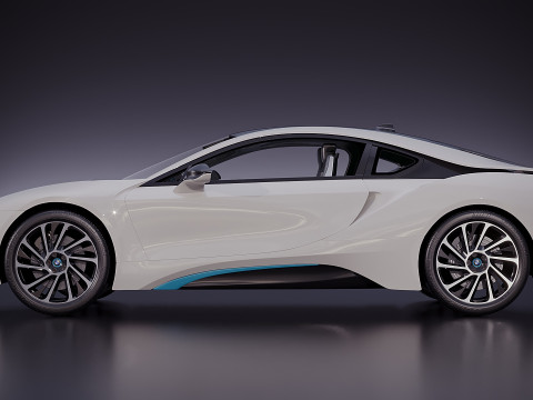 Carro esporte alemão i8 2015 Modelo 3D