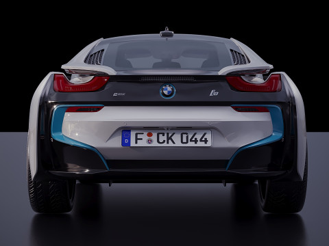 Carro esporte alemão i8 2015 Modelo 3D