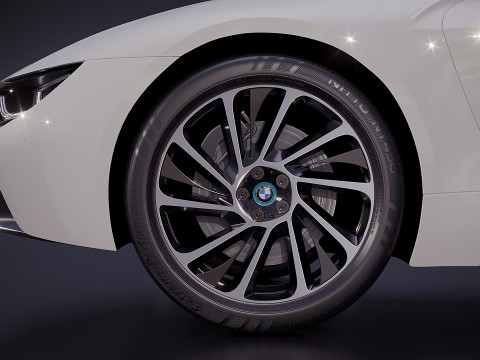 Carro esporte alemão i8 2015 Modelo 3D