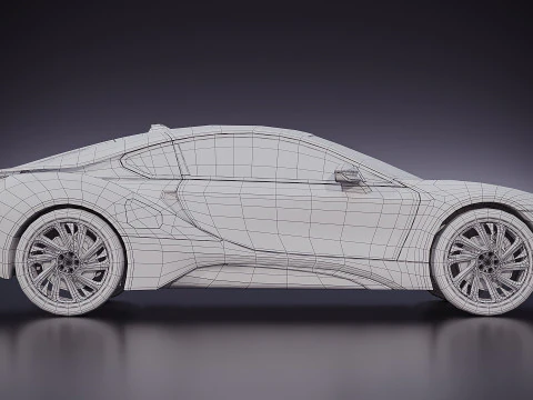 German sport car i8 2015 3D Model