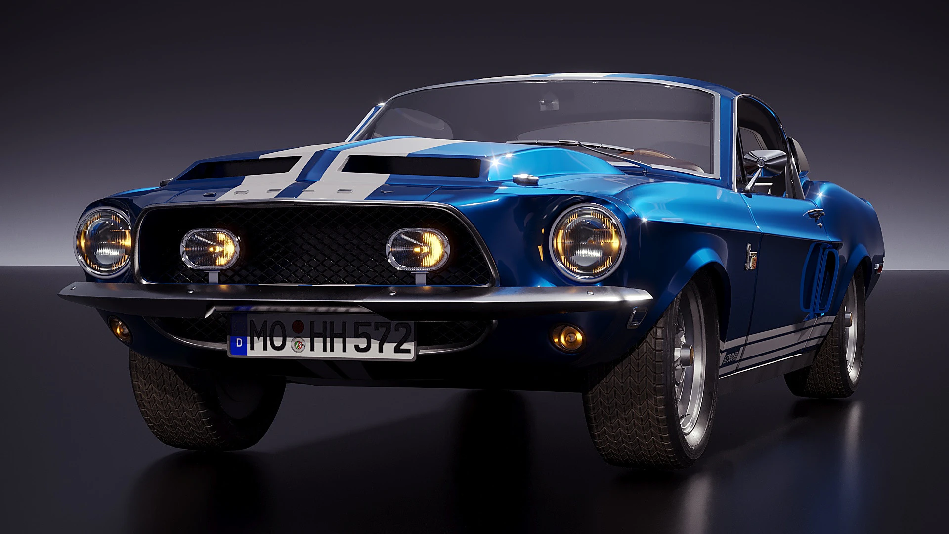 American sport car 2016 3D Model .c4d .max .obj .3ds .fbx .stl .blend
