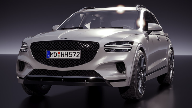 Genesis GV70 2022 3D Model .c4d .max .obj .3ds .fbx .stl .blend 