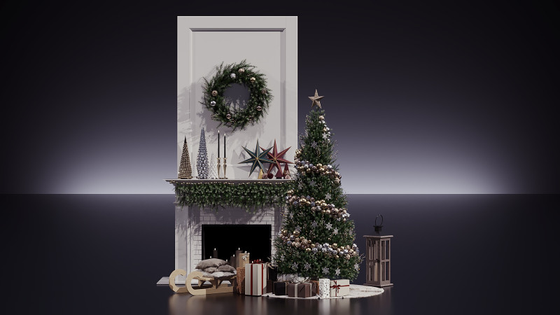 Christmas Decor 12 3D Model .c4d .max .obj .3ds .fbx .stl .blend 