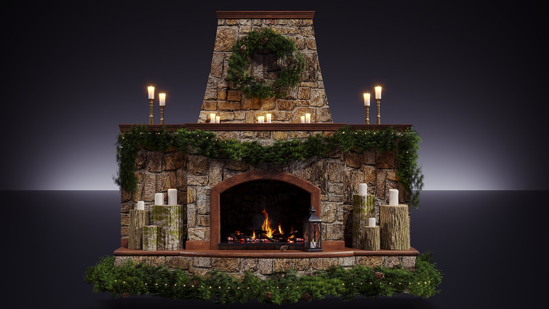 Christmas Decor 14 3D Model .c4d .max .obj .3ds .fbx .stl .blend 