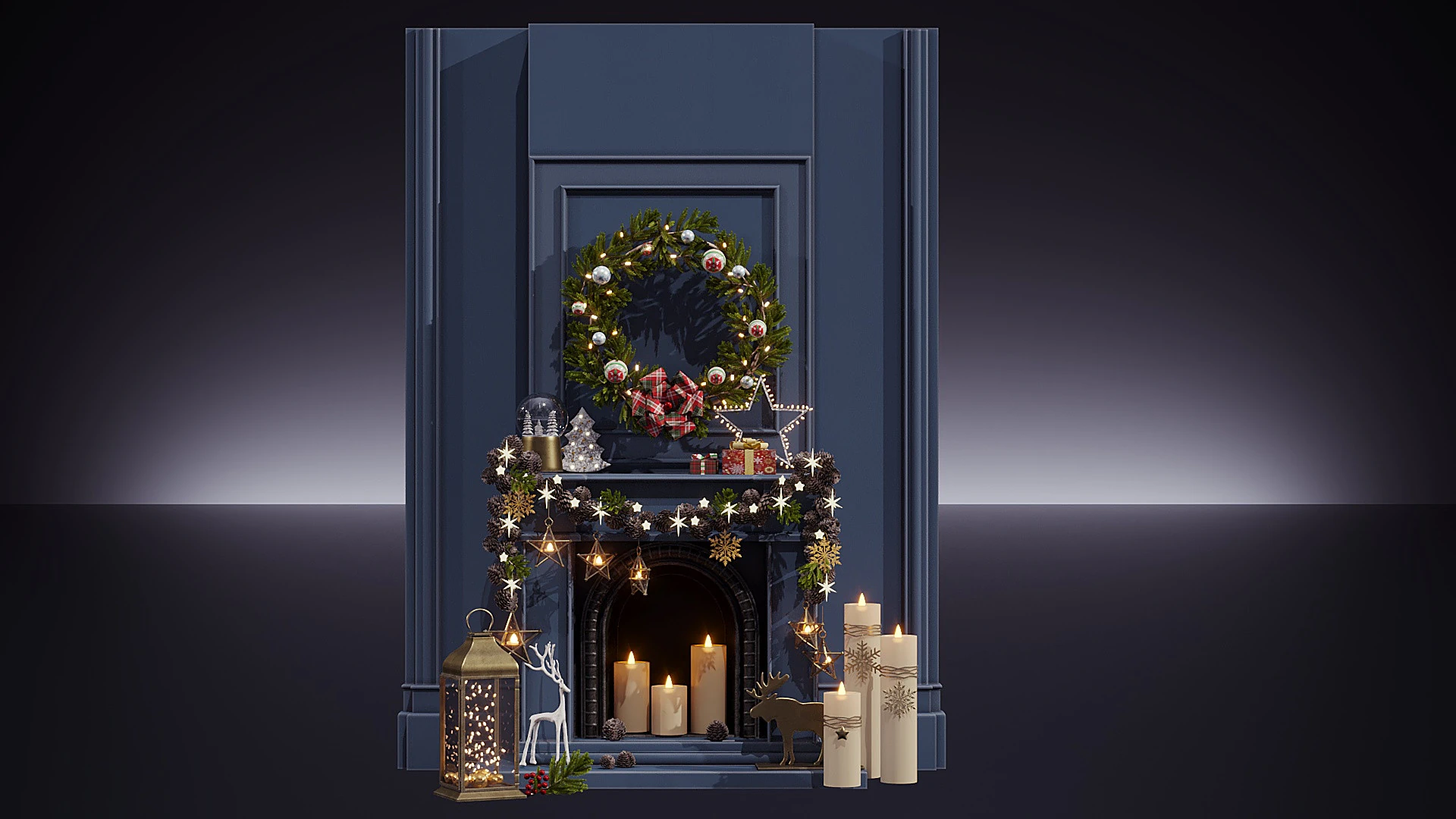 Christmas Decor 10 3D Model .c4d .max .obj .3ds .fbx .stl .blend 