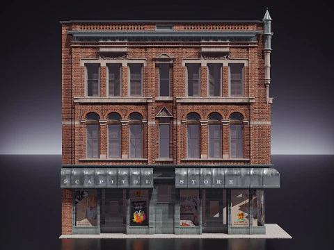 Edificio in mattoni Modello 3D