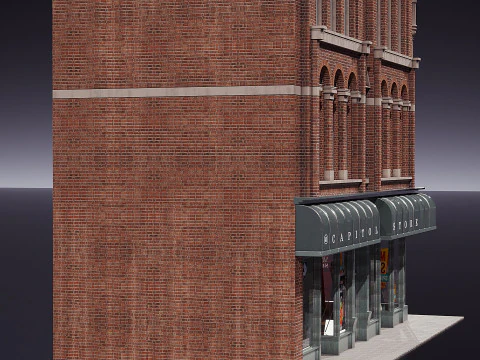 Brick building 3D Model