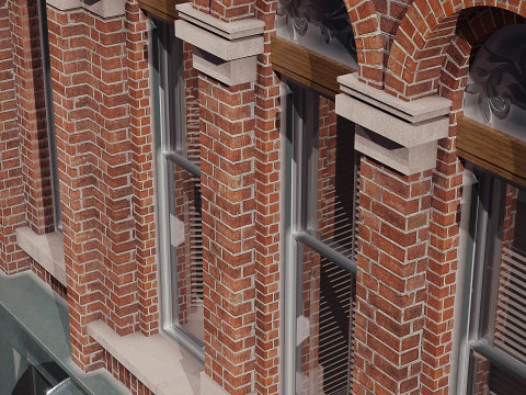 Brick building 3D Model