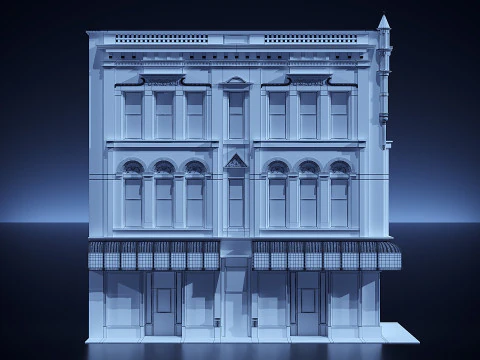 Brick building 3D Model