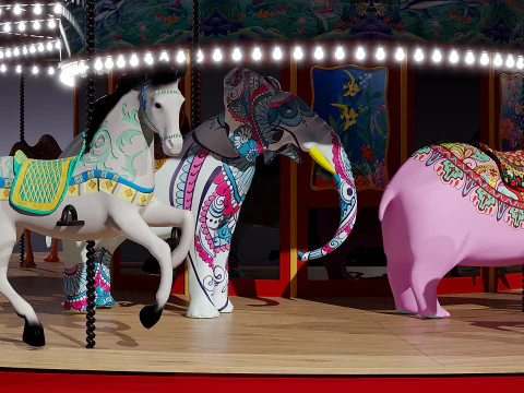 회전목마 3D 모델