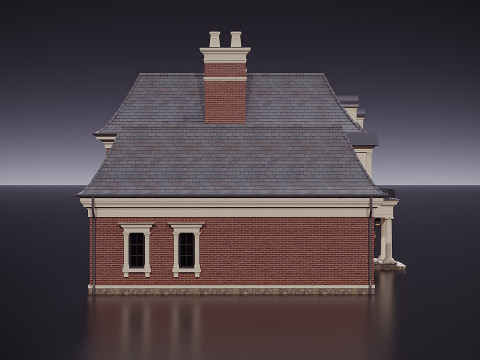 Rumah bata klasik Model 3D