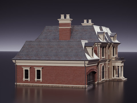 Rumah bata klasik Model 3D