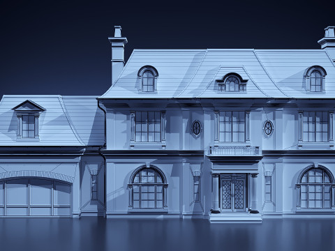 Rumah bata klasik Model 3D