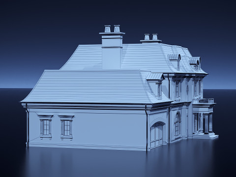 Rumah bata klasik Model 3D