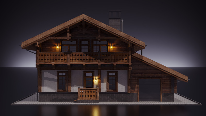 Rumah Pedesaan Model 3D .c4d .max .obj .3ds .fbx .stl .blend 