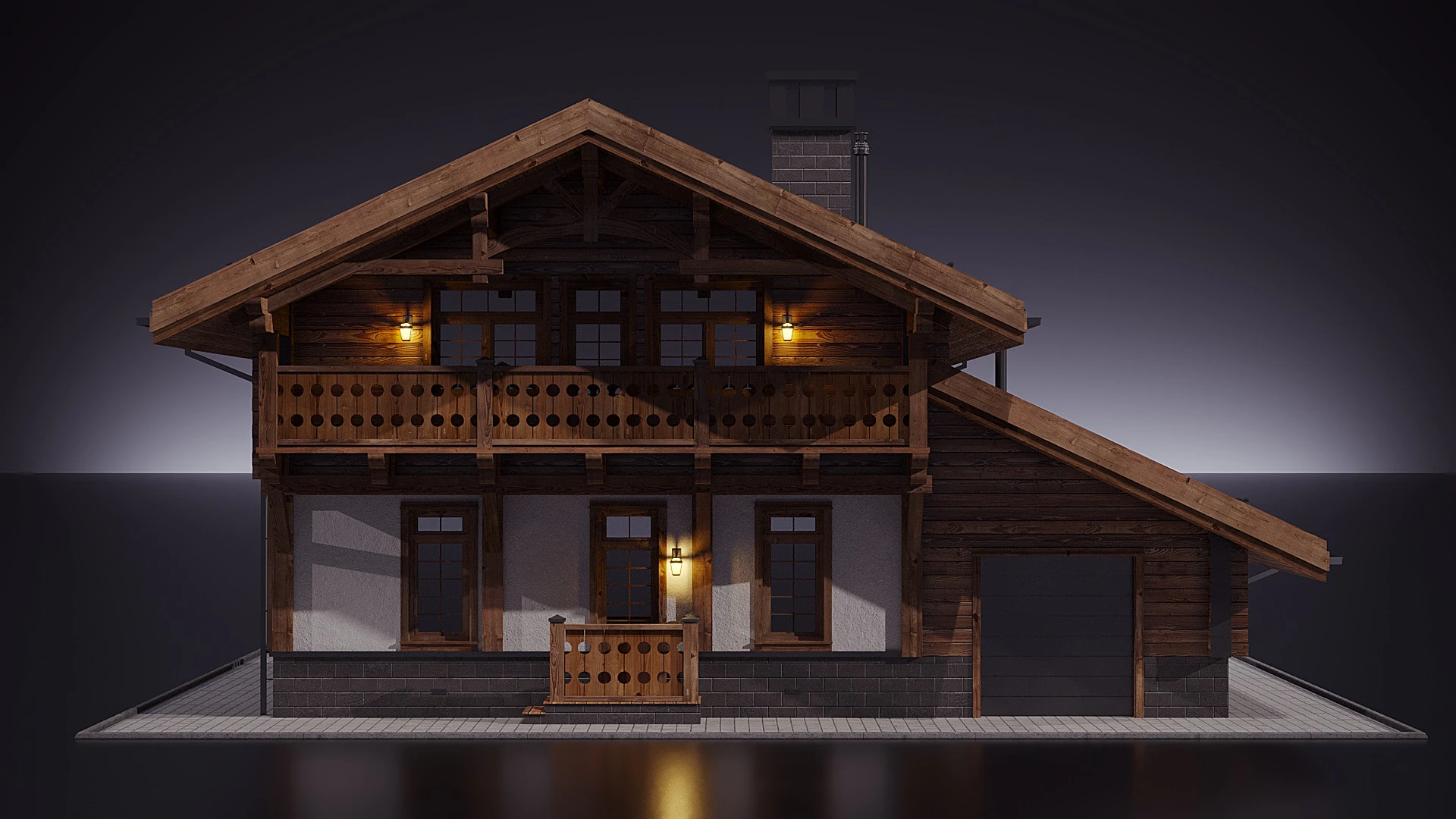 Country House 3D Model .c4d .max .obj .3ds .fbx .stl .blend 