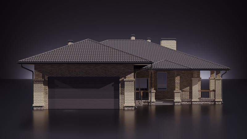 Casa De Campo Con Garaje Modelo 3D .c4d .max .obj .3ds .fbx .stl .blend