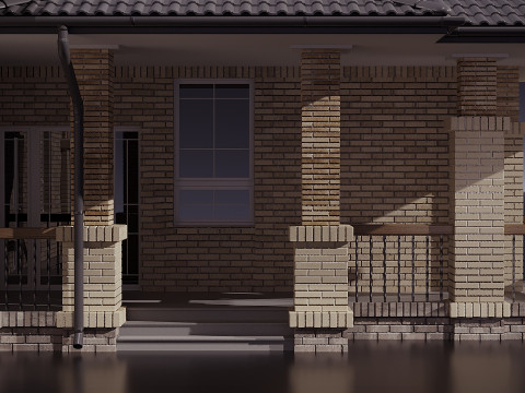 Landhuis met garage 3D Model