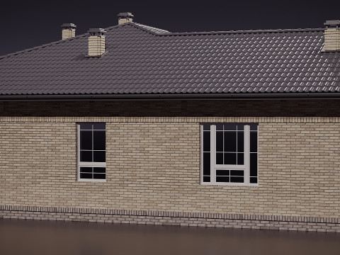 Landhuis met garage 3D Model