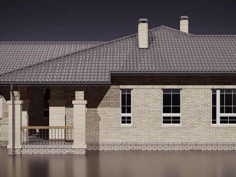 Landhuis met garage 3D Model