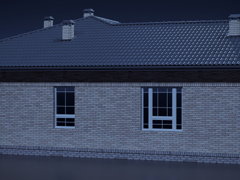 Landhuis met garage 3D Model
