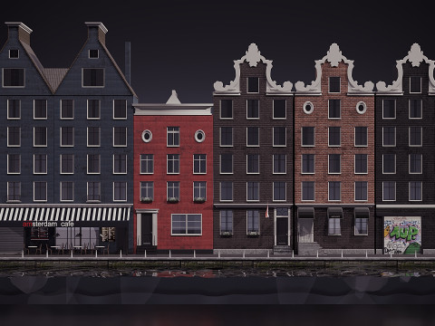 Facciata Amsterdam Modello 3D