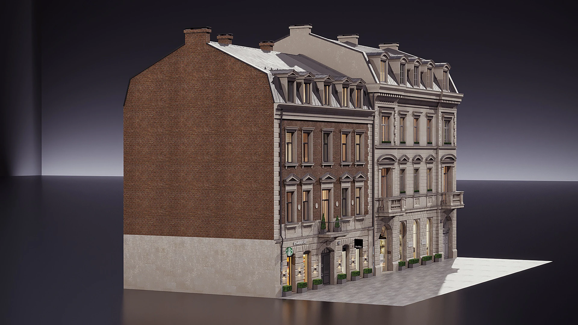 House facade 3D Model .c4d .max .obj .3ds .fbx .stl .blend