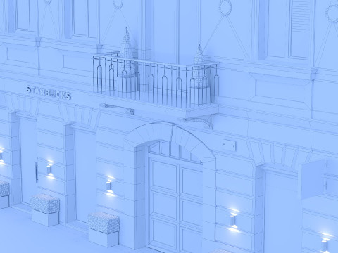 घर का मुखौटा 3D मॉडल