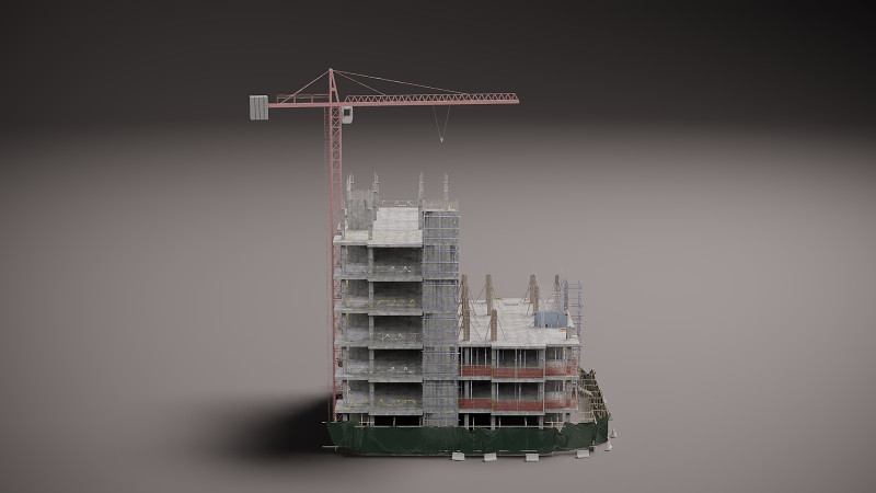 Модульна будівля 3D Модель .c4d .max .obj .3ds .fbx .stl .blend 