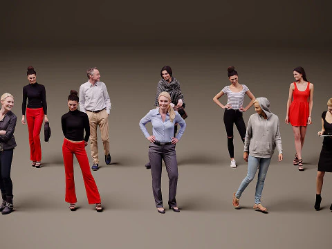 Collection of people x 10 04 3D Model