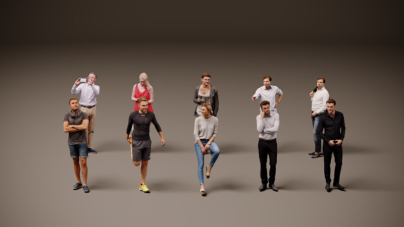 人物集合 x 10 05 3D 模型 .c4d .max .obj .3ds .fbx .stl .blend 