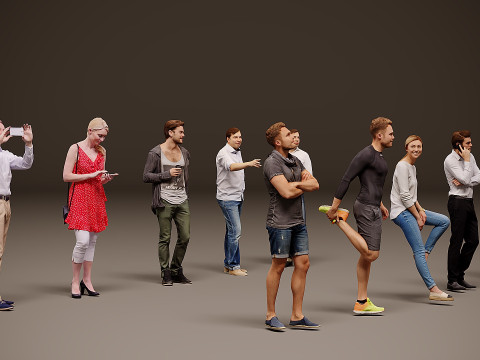 人物集合 x 10 05 3D 模型