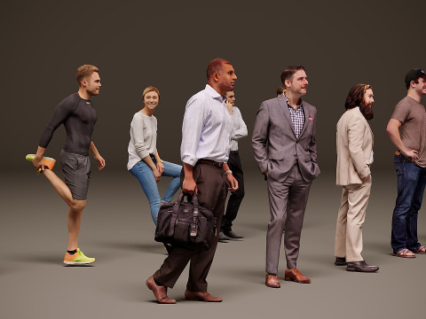 人物集合 x 10 06 3D 模型