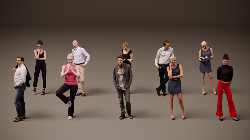 人物集×10 07 3Dモデル .c4d .max .obj .3ds .fbx .stl .blend