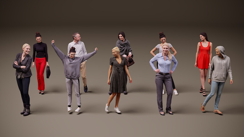 人物集合 x 10 08 3D 模型 .c4d .max .obj .3ds .fbx .stl .blend