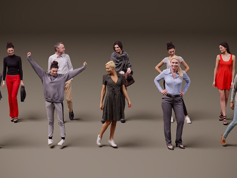 Sammlung von Menschen x 10 08 3D Modell