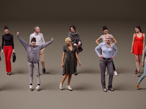 लोगों का संग्रह x 10 08 3D मॉडल