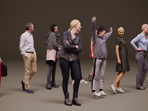 人物集合 x 10 08 3D 模型