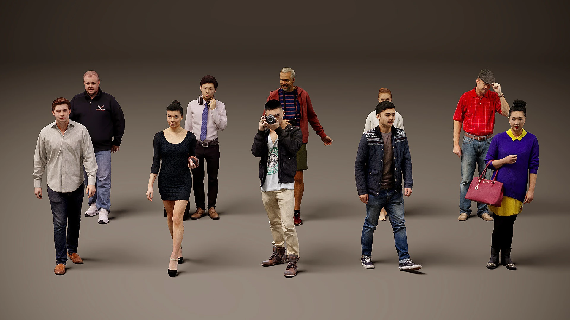 Collection of people x 10 09 3D Model .c4d .max .obj .3ds .fbx .stl .blend