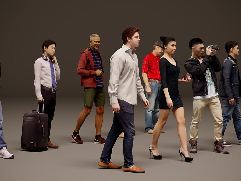 Verzameling van mensen x 10 09 3D Model