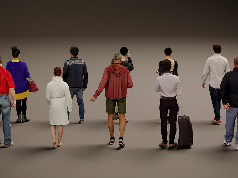 Verzameling van mensen x 10 09 3D Model