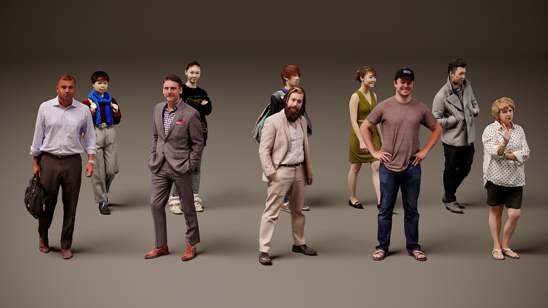 人の集まり×10 10 3Dモデル .c4d .max .obj .3ds .fbx .stl .blend