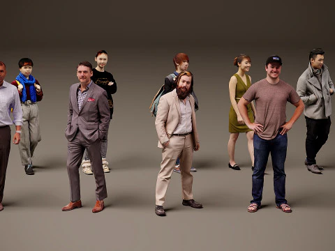 Verzameling van mensen x 10 10 3D Model