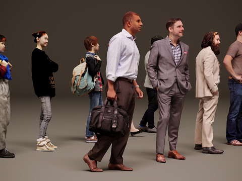 人の集まり×10 10 3Dモデル