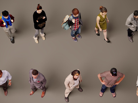 人の集まり×10 10 3Dモデル