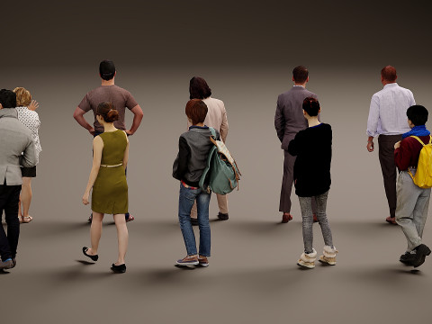 人の集まり×10 10 3Dモデル